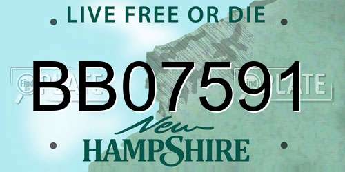 BB07591 New Hampshire License Plate
