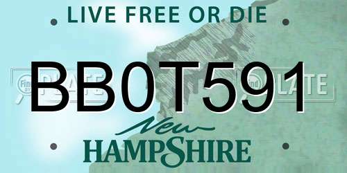 BB0T591 New Hampshire License Plate
