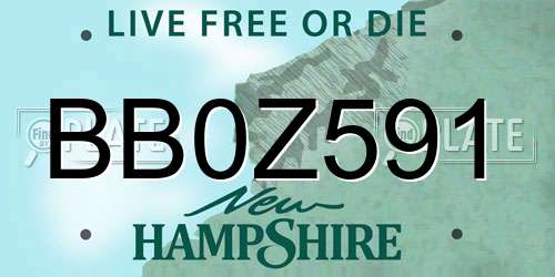 BB0Z591 New Hampshire License Plate