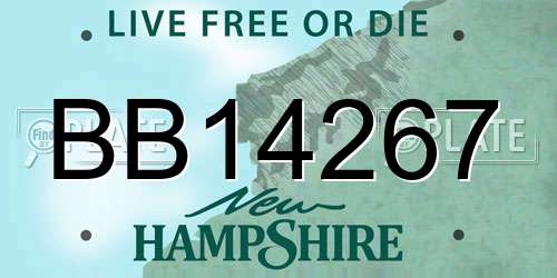 BB14267 New Hampshire License Plate