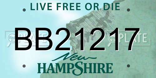 BB21217 New Hampshire License Plate