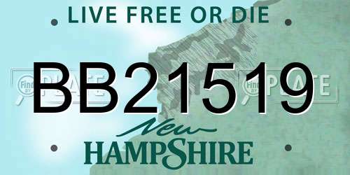 BB21519 New Hampshire License Plate