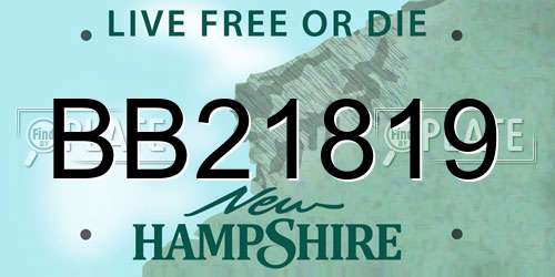 BB21819 New Hampshire License Plate
