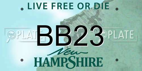 BB23 New Hampshire License Plate