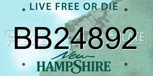 BB24892 New Hampshire License Plate