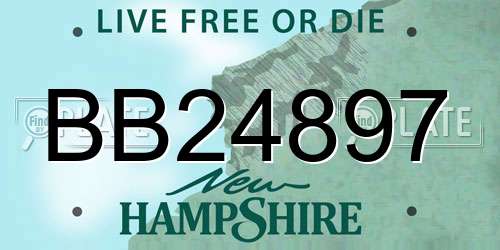 BB24897 New Hampshire License Plate