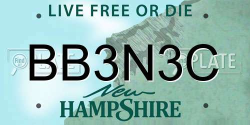 BB3N3C New Hampshire License Plate