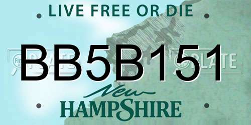 BB5B151 New Hampshire License Plate