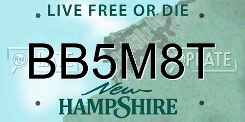 BB5M8T New Hampshire License Plate