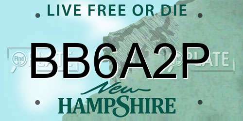BB6A2P New Hampshire License Plate