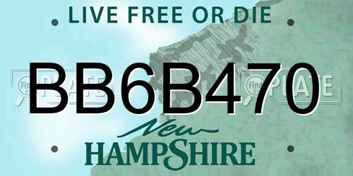 BB6B470 New Hampshire License Plate