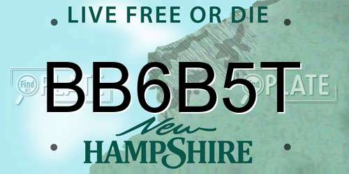BB6B5T New Hampshire License Plate