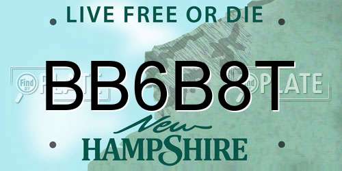 BB6B8T New Hampshire License Plate