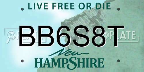 BB6S8T New Hampshire License Plate