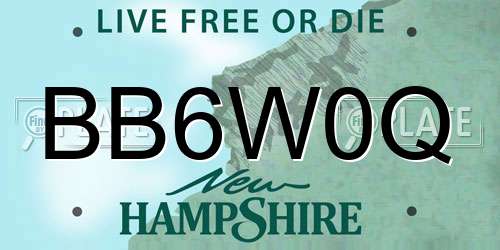 BB6W0Q New Hampshire License Plate
