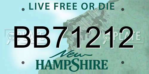BB71212 New Hampshire License Plate