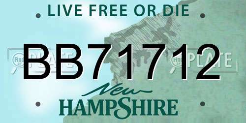 BB71712 New Hampshire License Plate