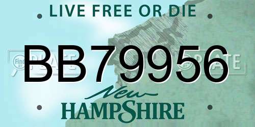 BB79956 New Hampshire License Plate