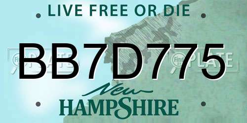 BB7D775 New Hampshire License Plate