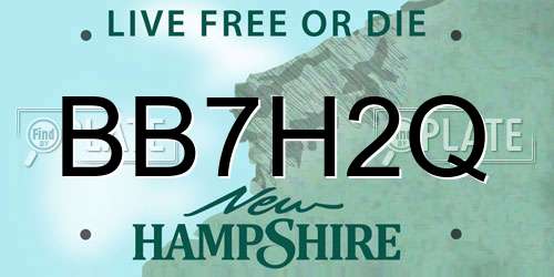 BB7H2Q New Hampshire License Plate