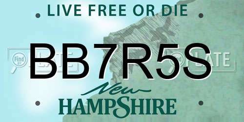 BB7R5S New Hampshire License Plate
