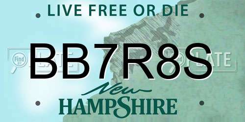 BB7R8S New Hampshire License Plate