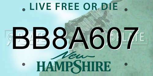 BB8A607 New Hampshire License Plate
