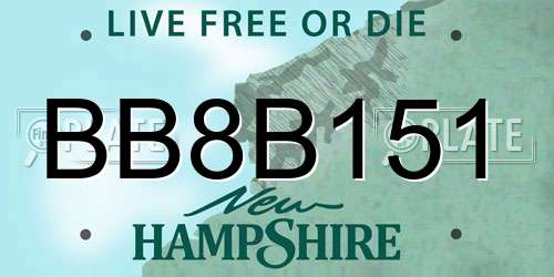 BB8B151 New Hampshire License Plate