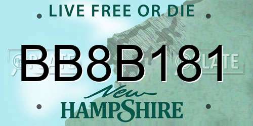 BB8B181 New Hampshire License Plate