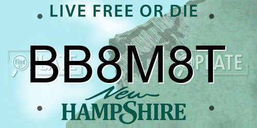 BB8M8T New Hampshire License Plate
