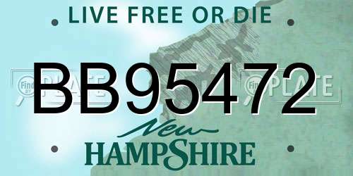 BB95472 New Hampshire License Plate