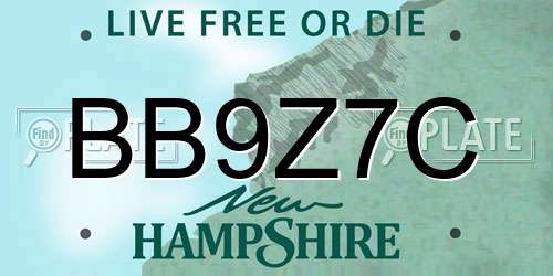 BB9Z7C New Hampshire License Plate