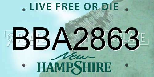BBA2863 New Hampshire License Plate