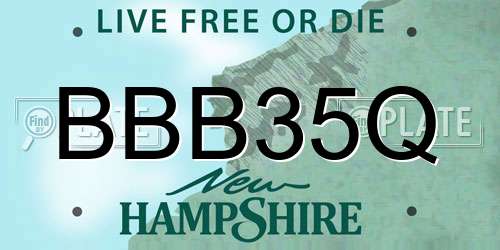 BBB35Q New Hampshire License Plate