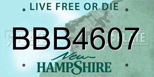 BBB4607 New Hampshire License Plate