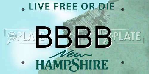 BBBB New Hampshire License Plate