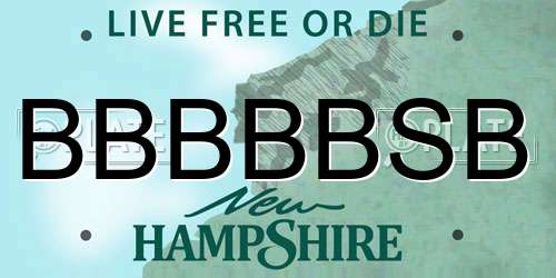BBBBBSB New Hampshire License Plate