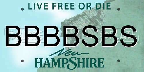 BBBBSBS New Hampshire License Plate