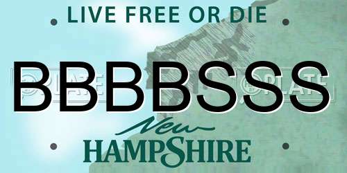 BBBBSSS New Hampshire License Plate