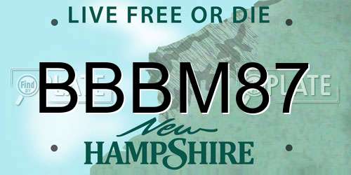 BBBM87 New Hampshire License Plate