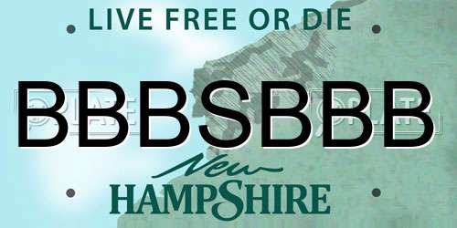 BBBSBBB New Hampshire License Plate