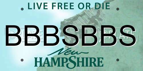 BBBSBBS New Hampshire License Plate
