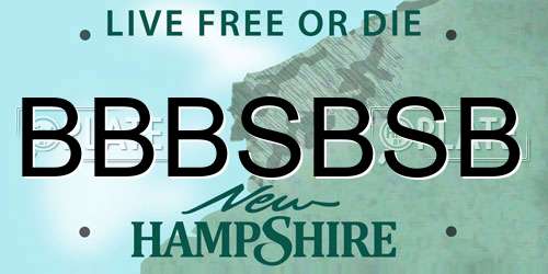 BBBSBSB New Hampshire License Plate