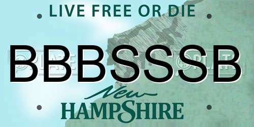 BBBSSSB New Hampshire License Plate