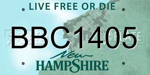 BBC1405 New Hampshire License Plate