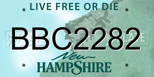 BBC2282 New Hampshire License Plate