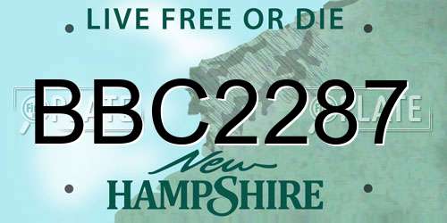 BBC2287 New Hampshire License Plate