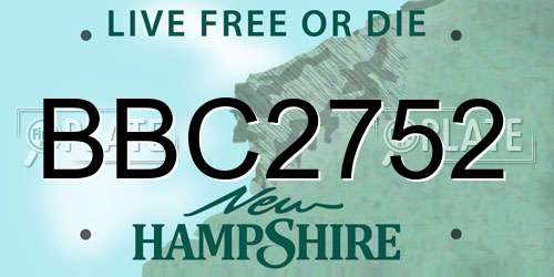 BBC2752 New Hampshire License Plate