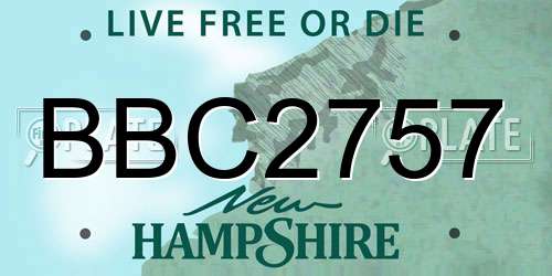 BBC2757 New Hampshire License Plate