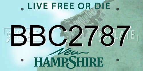 BBC2787 New Hampshire License Plate